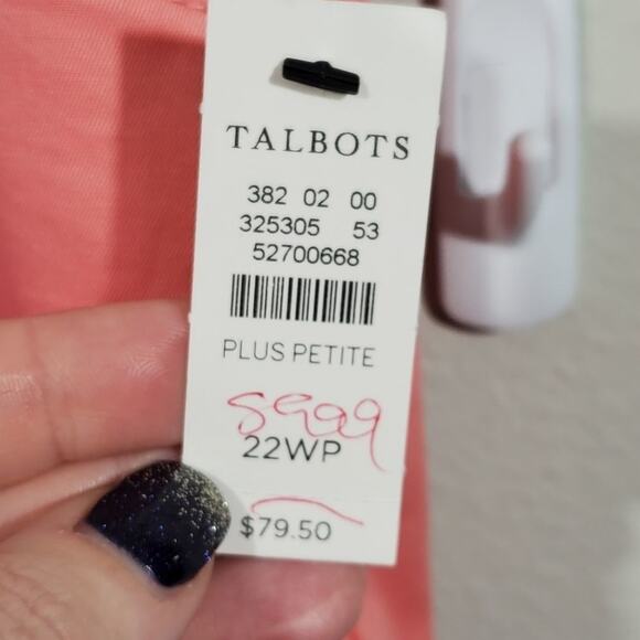 Talbots perfect crop coral plus size 22W petite - Picture 3 of 7